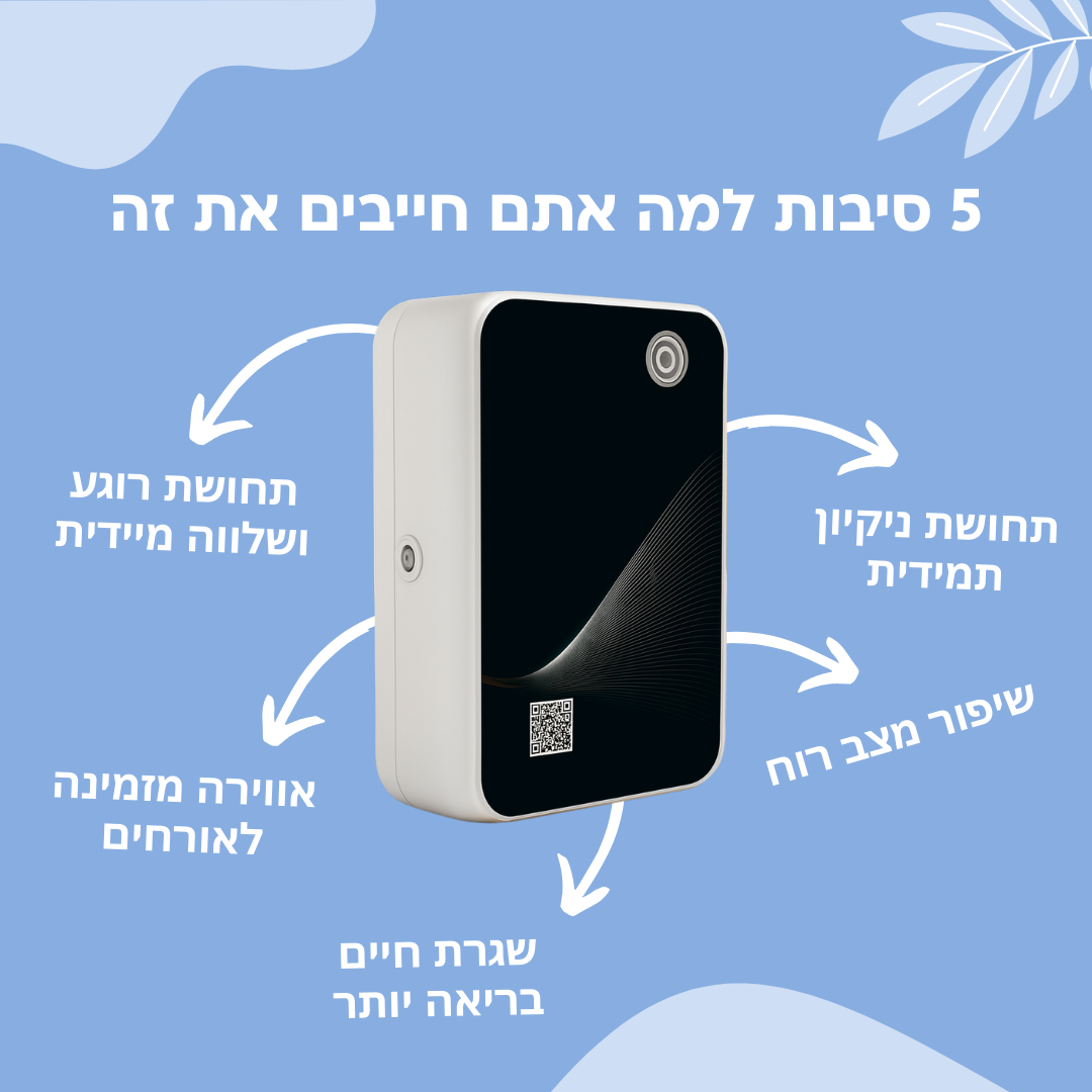 מפיץ ריח חכם לבית ולמשרד 100 מטר